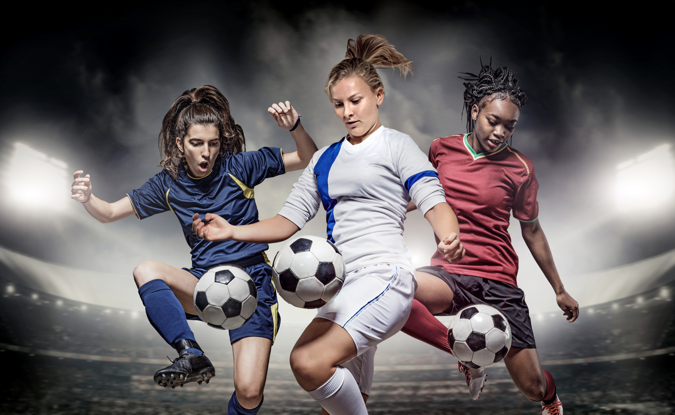 Three Female Soccer Players